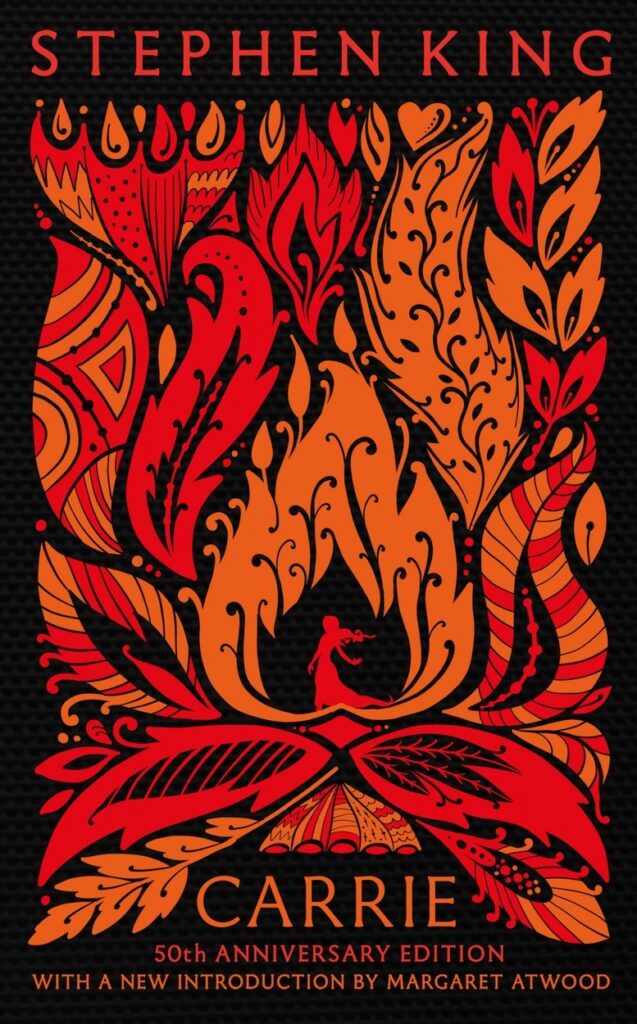 Capa da edição do 50ª aniversário de "Carrie" de Stephen King, com prefácio de Margaret Atwood