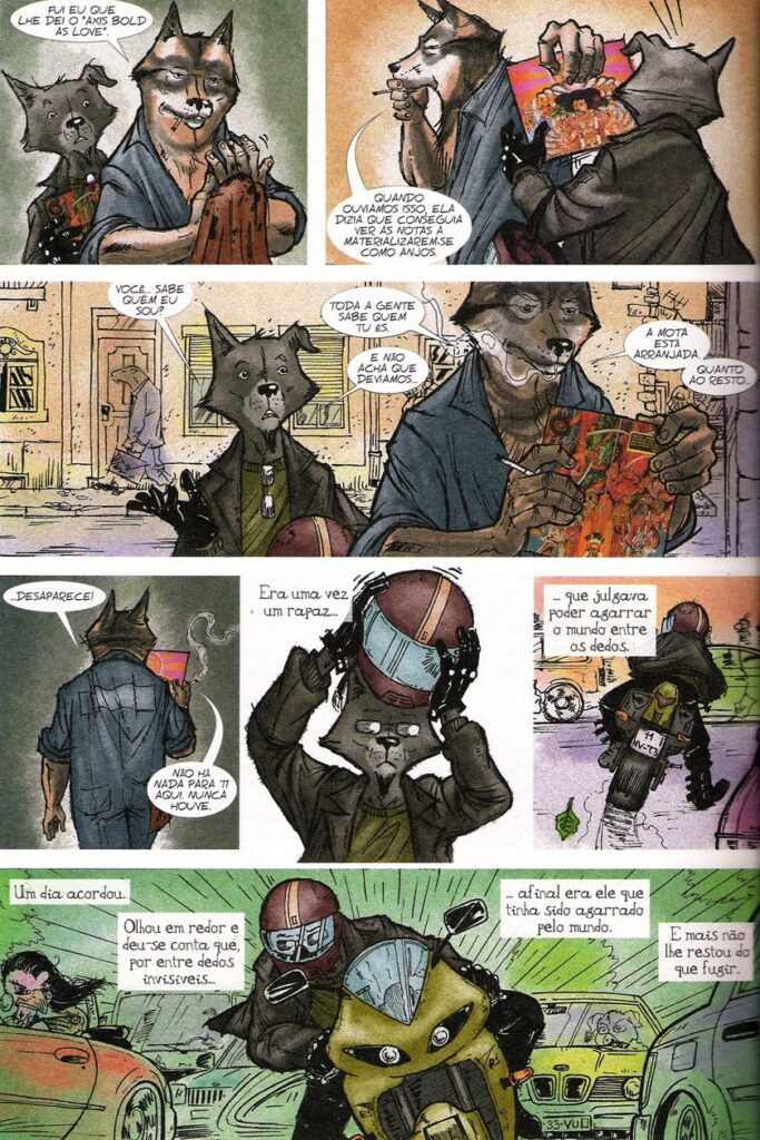 Página de "A Fórmula da Felicidade", escrita por Nuno Duarte e ilustrada por Osvaldo Medina